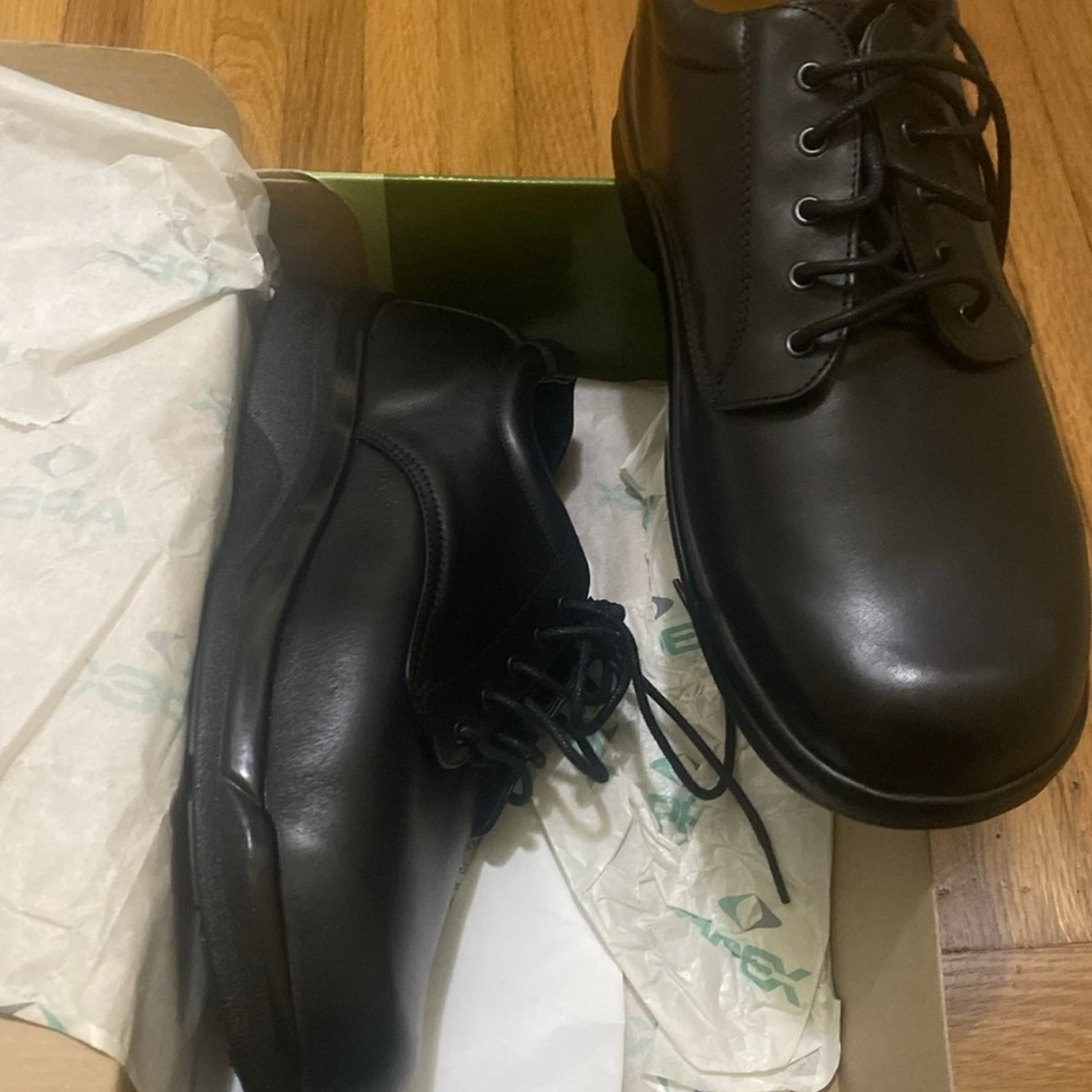 Apex Ambulator Conform Lace Up Leather Comfort Shoes Black Mens Sz 11.5 W 1270M - Picture 4 of 5
